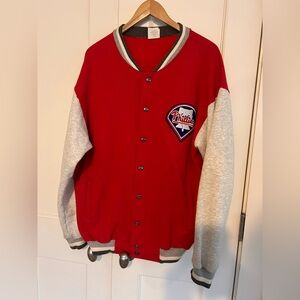 Vintage 1980s Men’s Large Majestic Philadelphia Phillies Sweater Jacket
